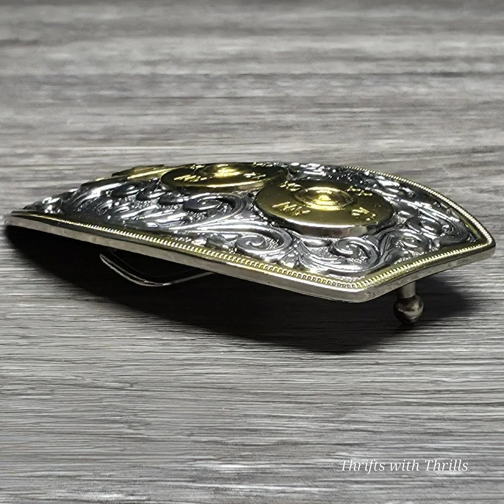 Rare Stainless Steel Belt Buckle - 12 Gauge Shells - Western AW 12GA AA - Nice